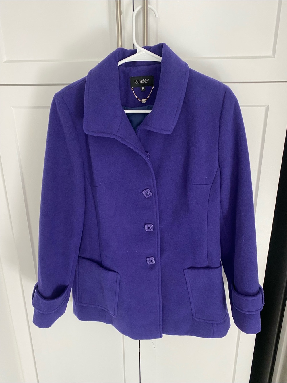 Women’s purple peacoat size 28 vanity coat
